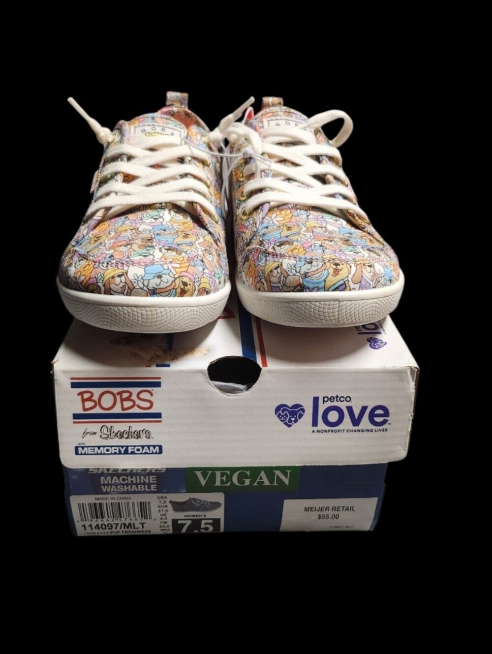 Bobs By Skechers Women's B Cute - Pup Freshness Slip-On Casual Sneakers Size 7.5 - Picture 3 of 11